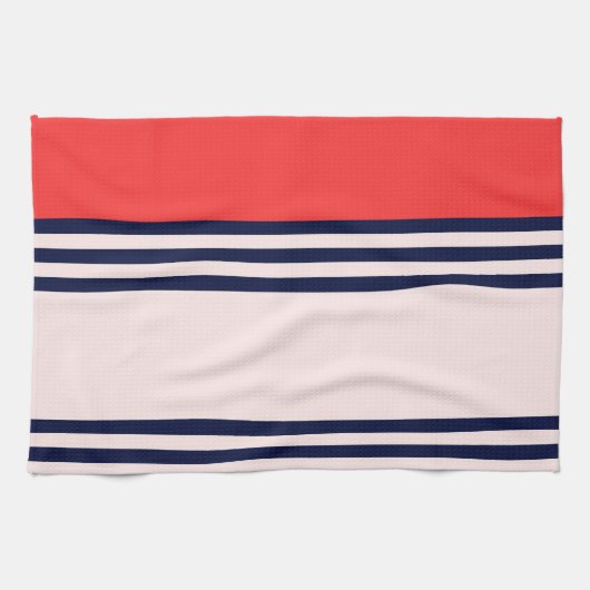 Rode en zwarte uniforme strepen theedoek (Horizontaal)