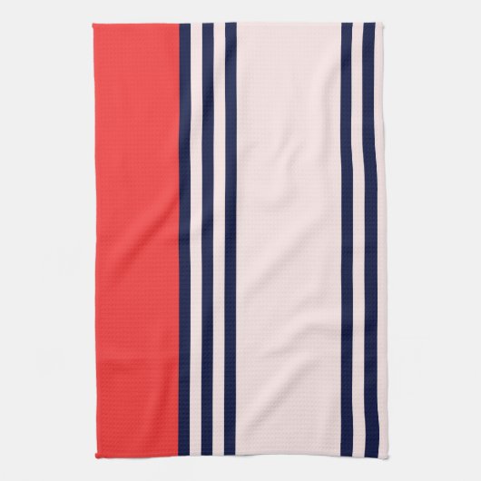 Rode en zwarte uniforme strepen theedoek (Verticaal)