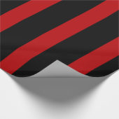 Rode en zwarte verticale strepen cadeaupapier (Hoek)