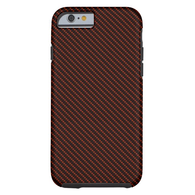 Rode en zwarte vezelbasis Case-Mate iPhone case (Achterkant)