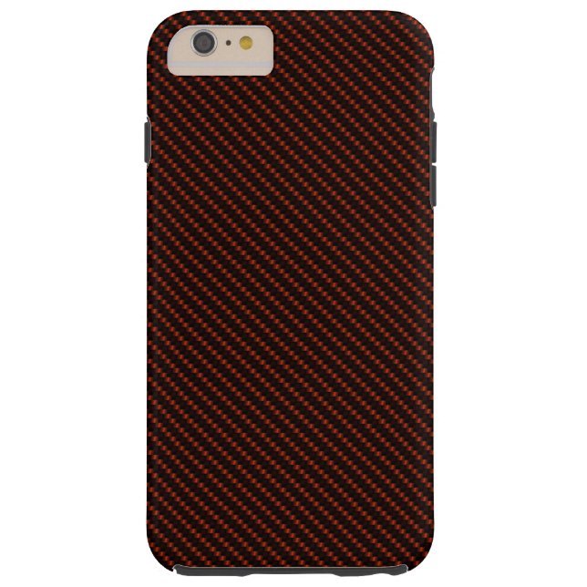 Rode en zwarte vezelbasis Case-Mate iPhone case (Achterkant)