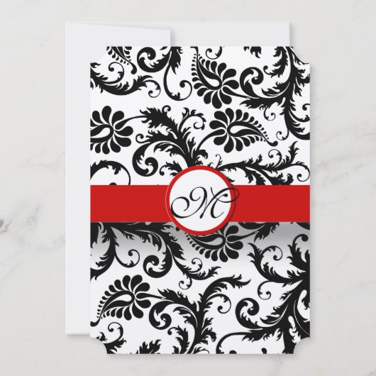 Rode en zwarte Victoriaans uitnodiging tot huwelij (Achterkant)