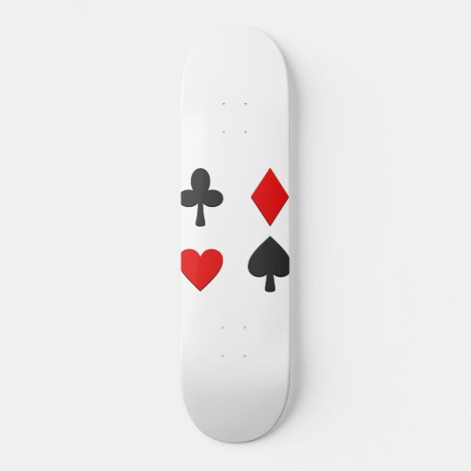 Rode en Zwarte Vier Kleuren Witte Skateboards (Voorkant)