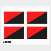 Rode en zwarte vlag logo xx rechthoekige sticker (Vel)