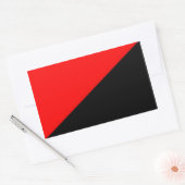 Rode en zwarte vlag logo xx rechthoekige sticker (Envelop)