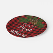 Rode en zwarte vlecht - Eet Drink en wees Merry Papieren Bordje (Gekanteld)