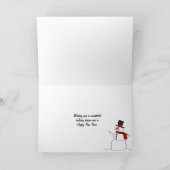 Rode en zwarte vlecht met witte kerstboom kaart (Binnen)