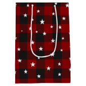 Rode en zwarte vlek met sterren medium cadeauzakje (Achterkant)