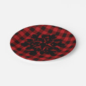 Rode en zwarte vlek - sneeuwvlok papieren bordje (Gekanteld)