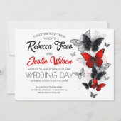 Rode en zwarte vlinders Morpho Monarch Kaart (Voorkant)