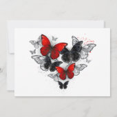 Rode en zwarte vlinders Morpho Monarch Kaart (Achterkant)