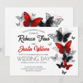 Rode en zwarte vlinders Morpho Monarch Kaart (Voorkant / Achterkant)