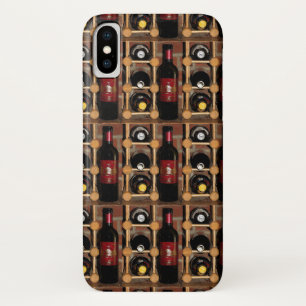 Rode en zwarte wijnflessen in Rack iPhone X-Hoesje Case-Mate iPhone Case