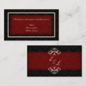 Rode en zwarte winter huwelijkscadeau register Kaa Informatiekaartje (Voorkant / Achterkant)