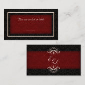 Rode en Zwarte Winter Trouwtafel Zitplaatsen Kaart Plaatskaartje (Voorkant / Achterkant)