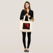 Rode en Zwarte Yin Yang Canvas tas (Voorkant (model))