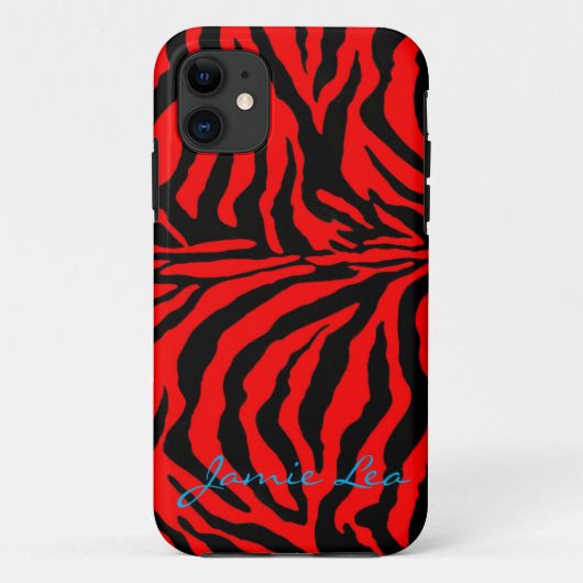 Rode en zwarte Zebra draagtas Case-Mate iPhone Case (Achterkant)