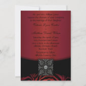 Rode en zwarte Zebra huwelijksuitnodigingen Kaart (Achterkant)