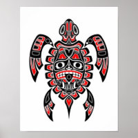 Rode en zwarte Zee-schildpad