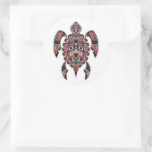 Rode en zwarte Zee-schildpad Ronde Sticker (Tas)