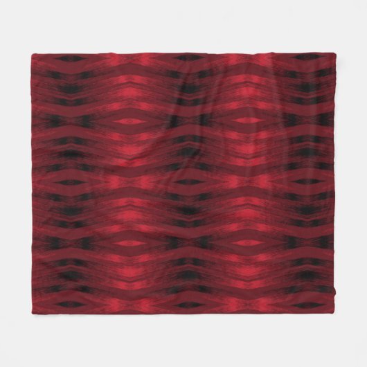 Rode en zwarte zigzagikat fleece deken (Voorkant (Horizontaal))