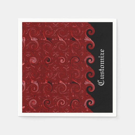 Rode en zwarte zweetgordels Napkins Servetten (Voorkant)