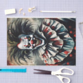 Rode enge Halloween Clown Decoupage Papier (Craft)