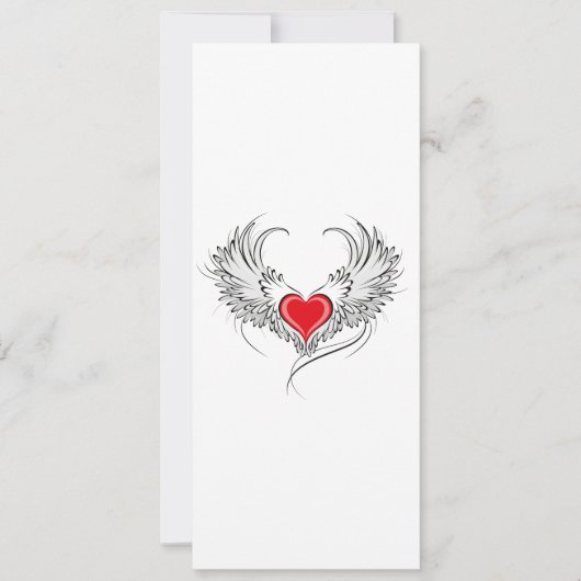 Rode Engel Hart met vleugels Aankondiging (Voorkant)
