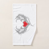 Rode engel hart met vleugels bad handdoek (Handdoek)