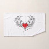 Rode engel hart met vleugels bad handdoek (Handdoek)