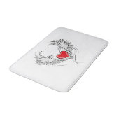 Rode Engel Hart met vleugels Badmat (Gekanteld)