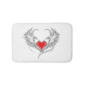 Rode engel hart met vleugels badmat (Voorkant)