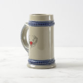 Rode engel hart met vleugels bierpul (Voorkant links)
