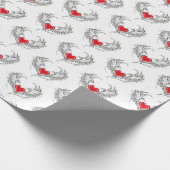 Rode Engel Hart met vleugels Cadeaupapier (Hoek)