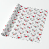 Rode Engel Hart met vleugels Cadeaupapier (Uitgerold)