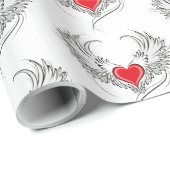 Rode Engel Hart met vleugels Cadeaupapier (Rol Hoek)