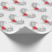 Rode Engel Hart met vleugels Cadeaupapier (Hoek)