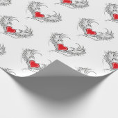 Rode Engel Hart met vleugels Cadeaupapier (Hoek)