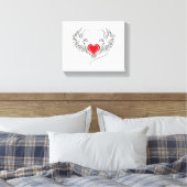 Rode Engel Hart met vleugels Canvas Afdruk (Insitu (Slaapkamer))