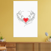 Rode Engel Hart met vleugels Canvas Afdruk (Insitu (Woonkamer))