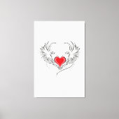 Rode Engel Hart met vleugels Canvas Afdruk (Voorkant)