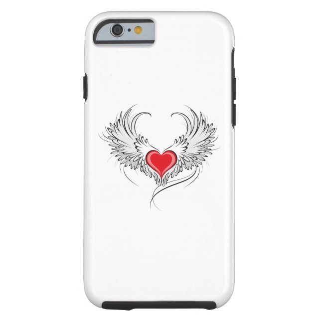 Rode Engel Hart met vleugels Case-Mate iPhone Case (Achterkant)
