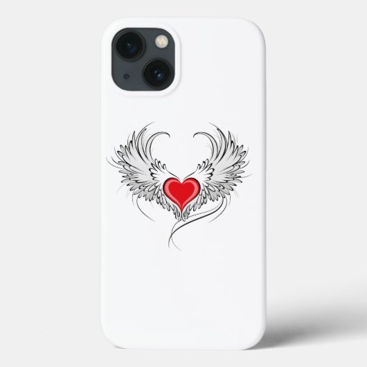 Rode Engel Hart met vleugels Case-Mate iPhone Case (Achterkant)