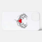 Rode Engel Hart met vleugels Case-Mate iPhone Case (Achterkant (horizontaal))