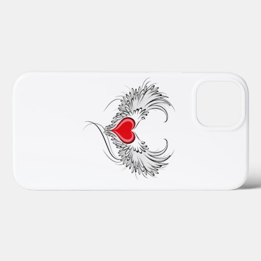 Rode Engel Hart met vleugels Case-Mate iPhone Case (Achterkant (horizontaal))