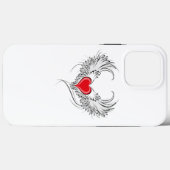 Rode engel hart met vleugels Case-Mate iPhone case (Achterkant (horizontaal))