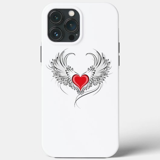 Rode engel hart met vleugels Case-Mate iPhone case (Achterkant)