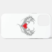 Rode engel hart met vleugels Case-Mate iPhone case (Achterkant (horizontaal))