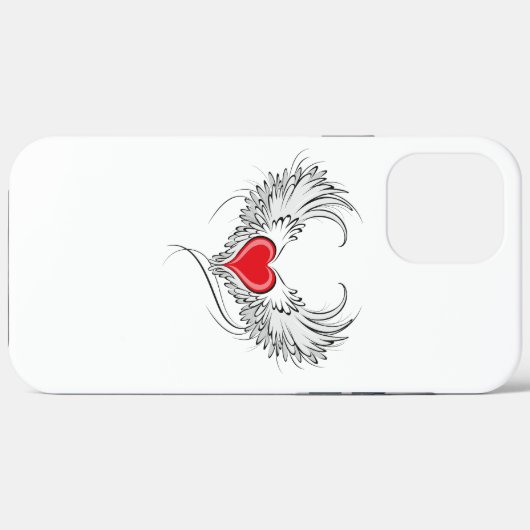 Rode engel hart met vleugels Case-Mate iPhone case (Achterkant (horizontaal))