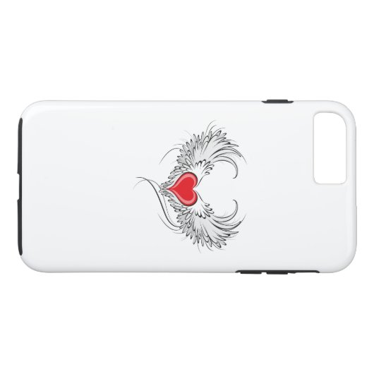 Rode Engel Hart met vleugels Case-Mate iPhone Case (Achterkant (Horizontaal))